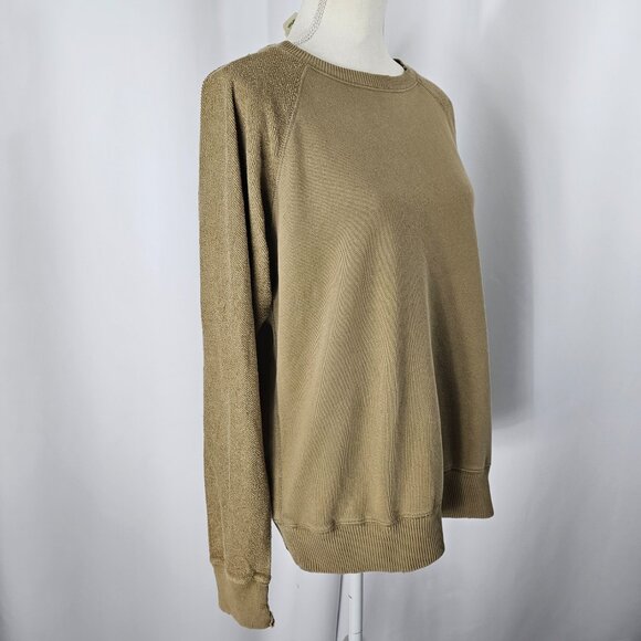 Aerie Women's Tan Terry Cloth Raglan Sleeve Distressed Sweatshirt Size XS NWT - Picture 6 of 16
